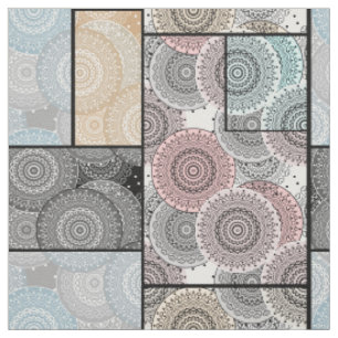 Patchwork quilt ceramic tile circles mandala paste tyg
