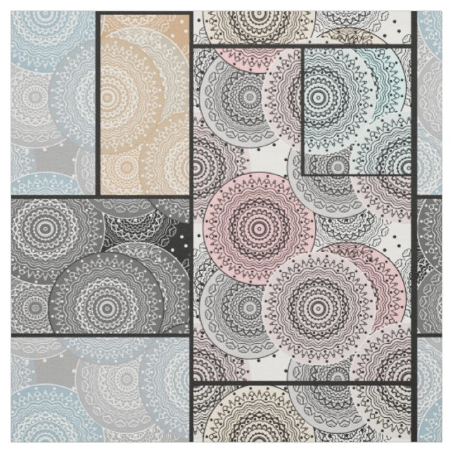 Patchwork quilt ceramic tile circles mandala paste tyg (Provkarta)