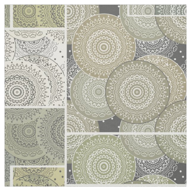 Patchwork quilt ceramic tile circles mandala patch tyg (Provkarta)