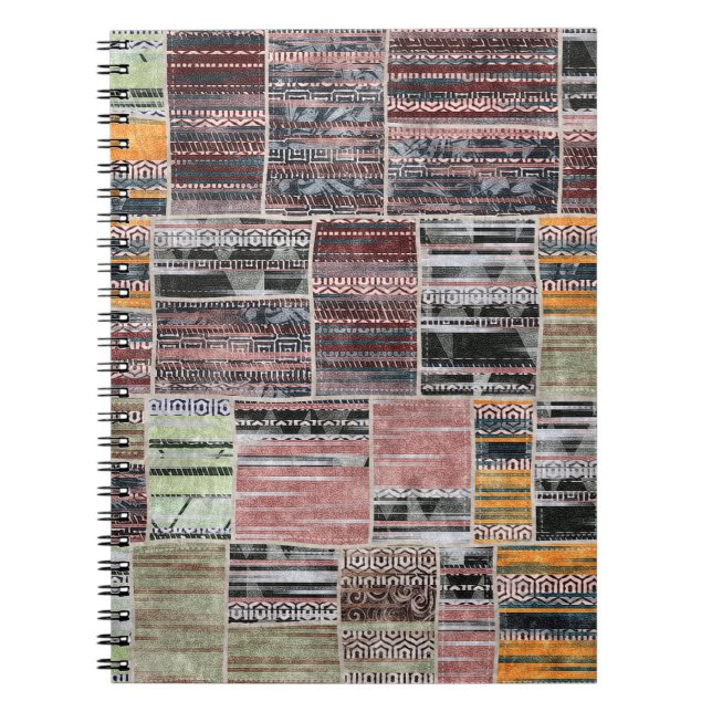 Patchwork Quilt Collage Seamless Print. Anteckningsbok (Framsidan)