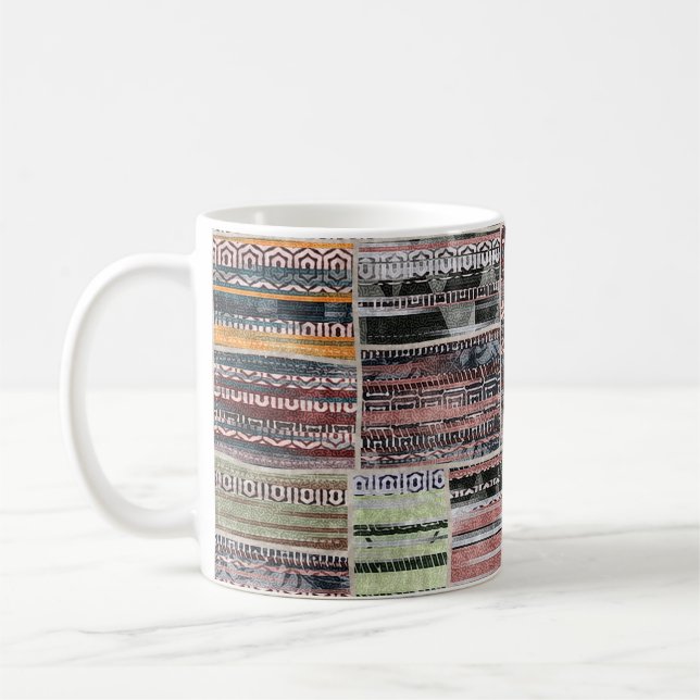 Patchwork Quilt Collage Seamless Print. Kaffemugg (Vänster)