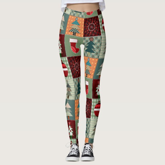 Patchwork Quilt för nostalgic Vintage Leggings (Framsida)