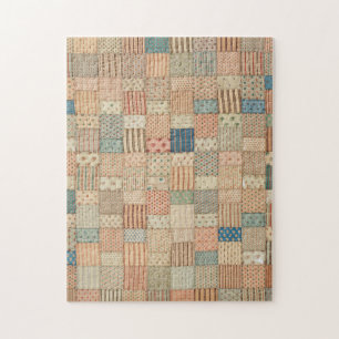 Patchwork quilt in muted färg pussel