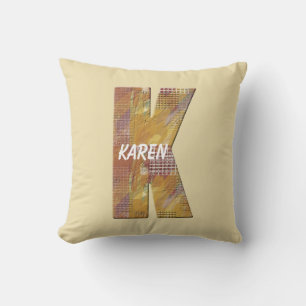 Patchwork Quilt Land Stil Brev K Monogram Kudde