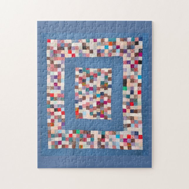 Patchwork quilt med två gräns pussel (Vertikal)