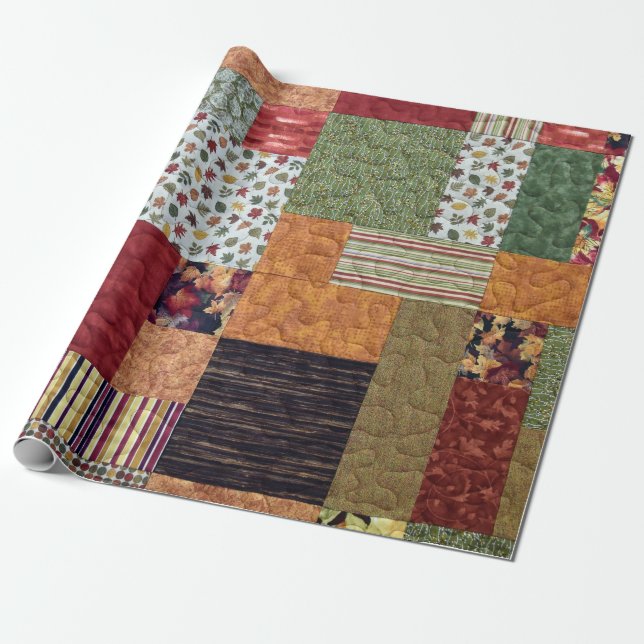 Patchwork Quilt Presentpapper (Utrullad)