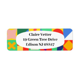 Patchwork Quilt Returadress Etikett