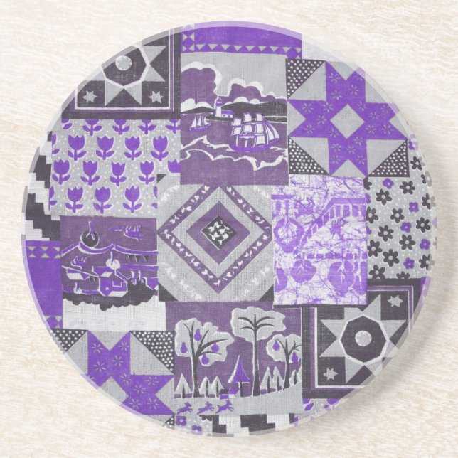 Patchwork Quilt Sandstone Underlägg (Framsidan)