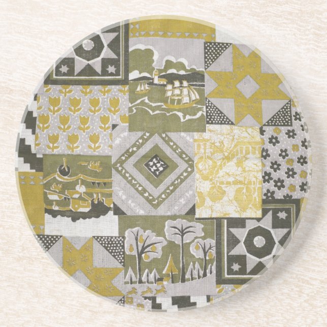Patchwork Quilt Sandstone Underlägg (Framsidan)