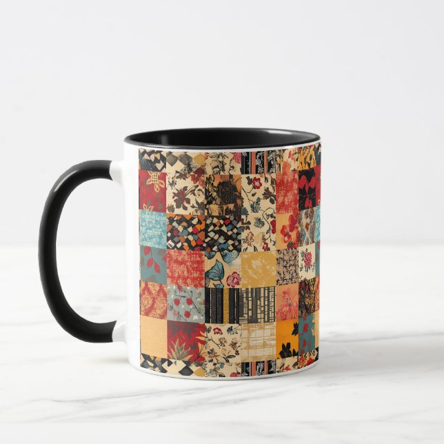 Patchwork Quilt Stil Mugg (Vänster)