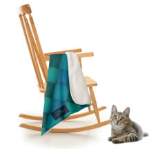 Patchwork Quilt - Teal/Turcos - own initialer