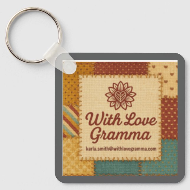 Patchwork Quilt WAN Keychain Nyckelring (Framsida)