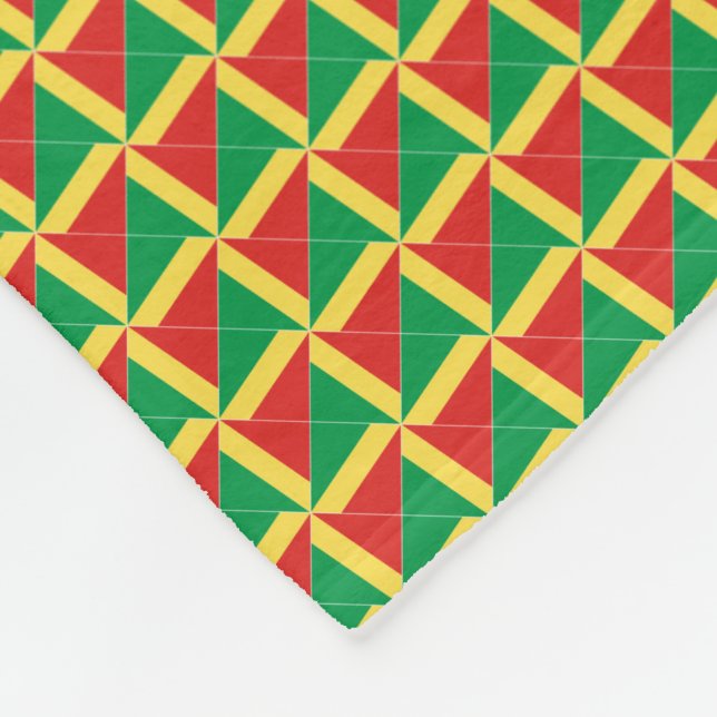 Patchwork Republic of Congo Flagga Mönster Fleecefilt (Hörn)