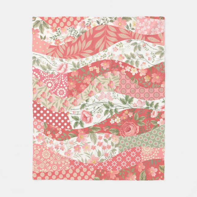 Patchwork ro: Sömlös mönster design. Fleecefilt (Framsidan)