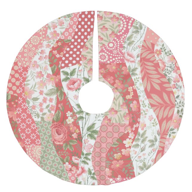 Patchwork ro: Sömlös mönster design. Julgransmatta Borstad Polyester (Framsidan)