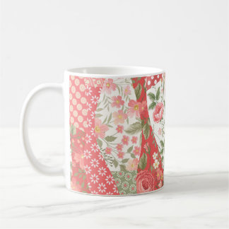 Patchwork ro: Sömlös mönster design. Kaffemugg