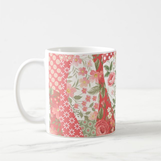 Patchwork ro: Sömlös mönster design. Kaffemugg (Vänster)