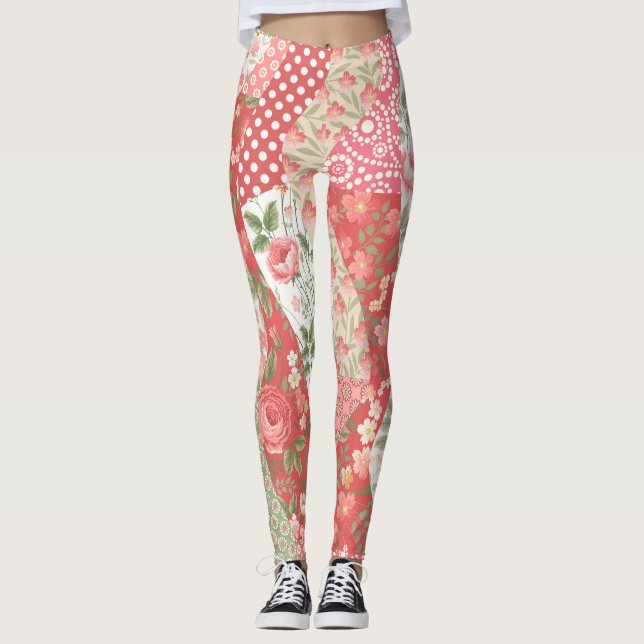 Patchwork ro: Sömlös mönster design. Leggings (Framsida)