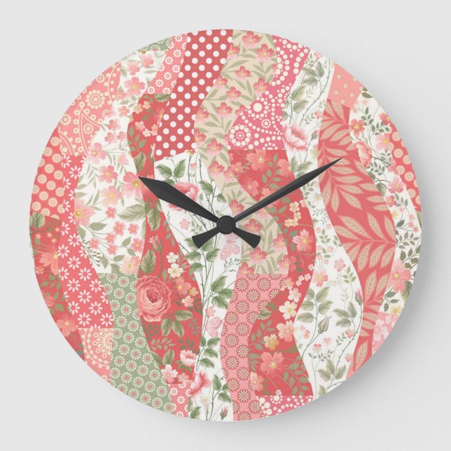 Patchwork ro: Sömlös mönster design. Stor Klocka (Framsida)
