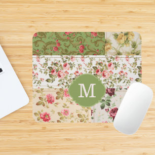 Patchwork Rose Anpassad Monogram Musmatta