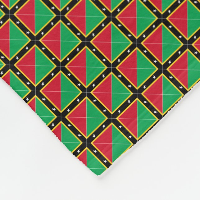 Patchwork Saint Kitts och Nevis Flagga Mönster Fleecefilt (Hörn)