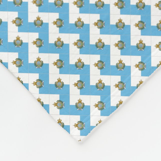 Patchwork San Marino Flagga Mönster Fleecefilt (Hörn)