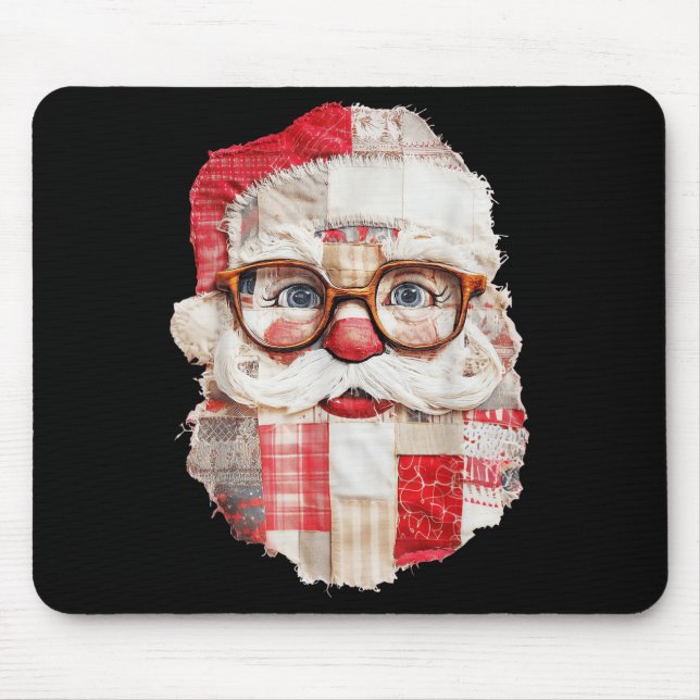 Patchwork Santa Claus Face Preppy Girly Christmas  Musmatta (Framsidan)