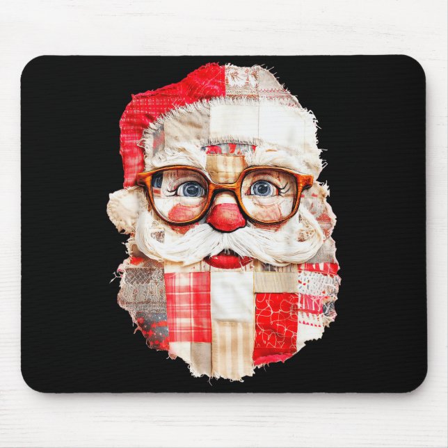 Patchwork Santa Claus Face Preppy Girly Christmas  Musmatta (Framsidan)
