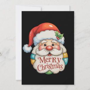 Patchwork Santa God jul Preppy Julafton Julkort