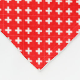 Patchwork Schweiz Flagga Mönster Fleecefilt