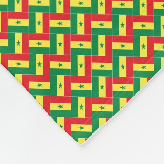 Patchwork Senegal Flagga Mönster Fleecefilt (Hörn)