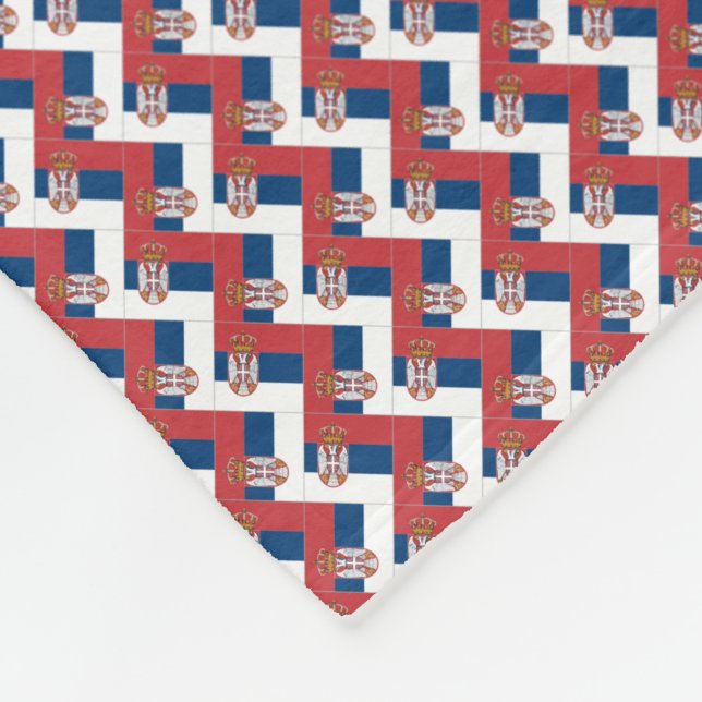 Patchwork Serbien Flagga Mönster Fleecefilt (Hörn)