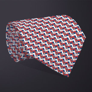 Patchwork Serbien Flagga Mönster Slips