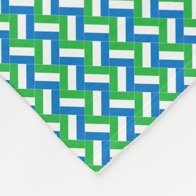 Patchwork Sierra Leone Flagga Mönster Fleecefilt (Hörn)