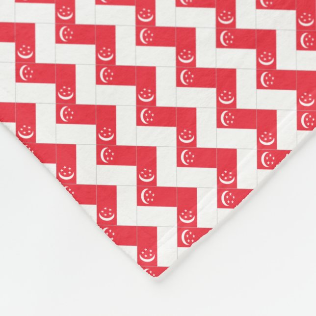 Patchwork Singapore Flagga Mönster Fleecefilt (Hörn)