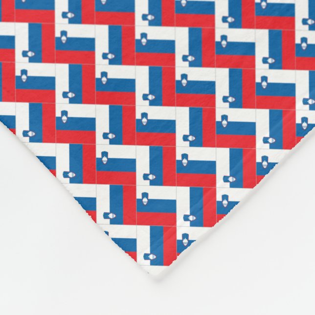 Patchwork Slovenska Flagga Mönster Fleecefilt (Hörn)