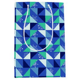 Patchwork Snöflingor - Blue Background - Gift Bag