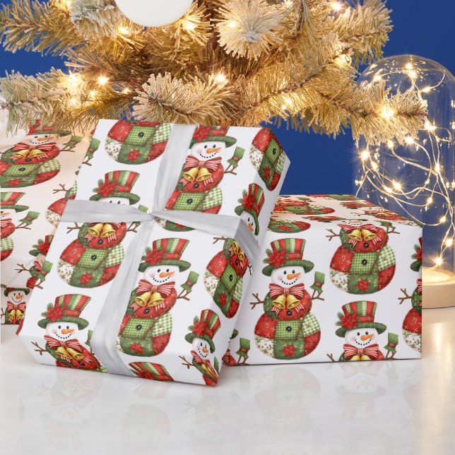 Patchwork Snögubbe jul Presentpapper (Helgdagar)