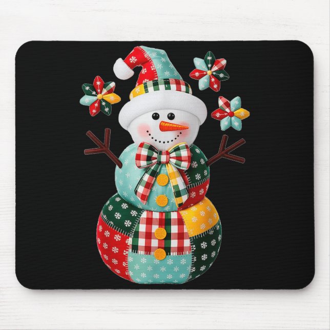 Patchwork Snowman Christmas Preppy Cute Xmas Men W Musmatta (Framsidan)