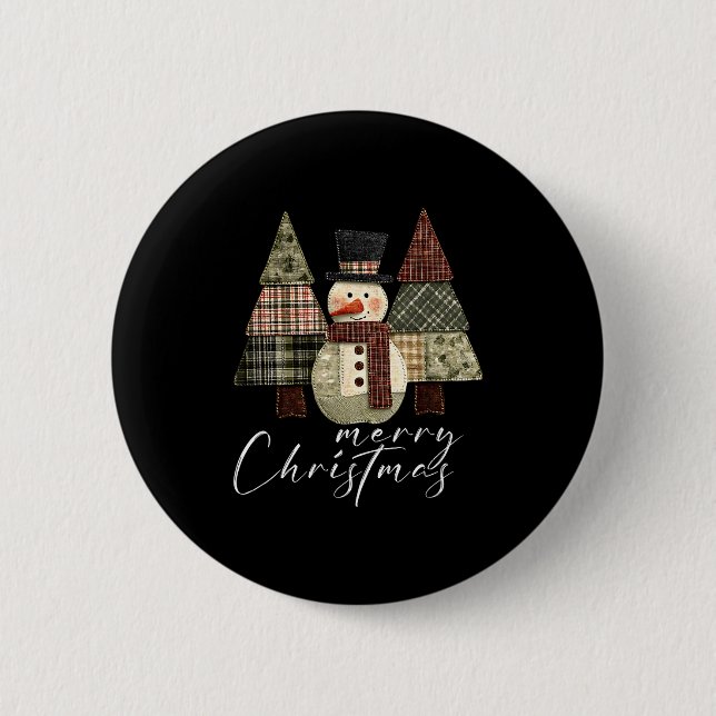 Patchwork Snowman,patchwork Christmas Tree Funny G Knapp (Framsida)