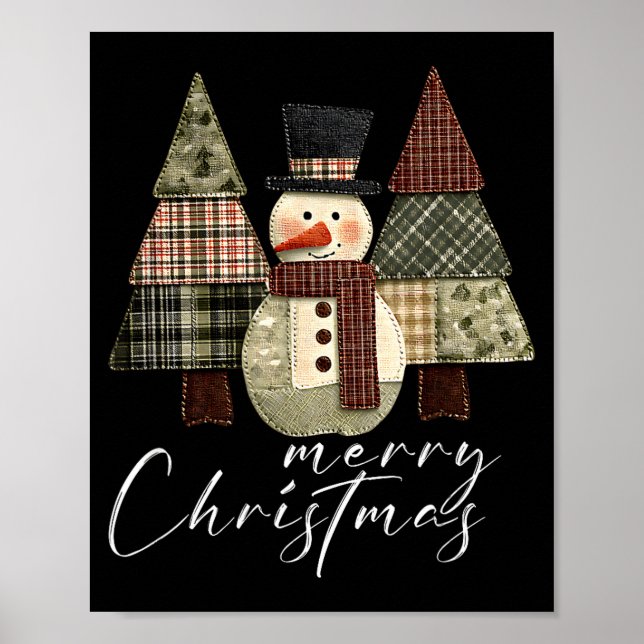 Patchwork Snowman,patchwork Christmas Tree Funny G Poster (Framsidan)