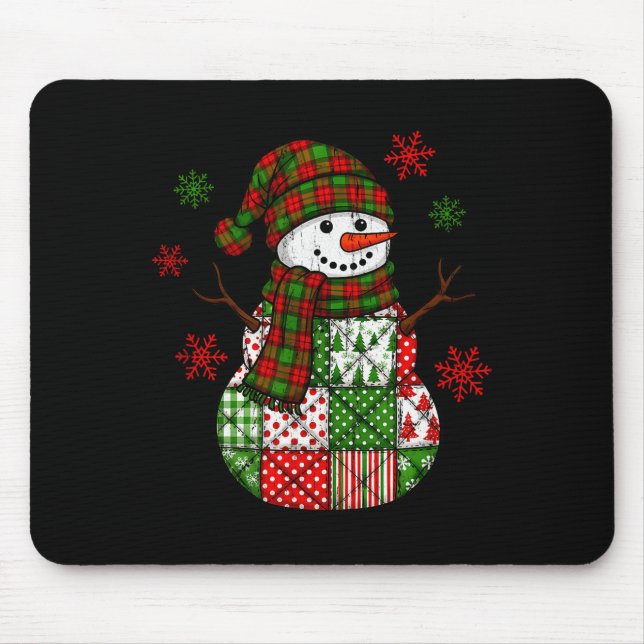 Patchwork Snowman, Retro Funny Christmas  Musmatta (Framsidan)