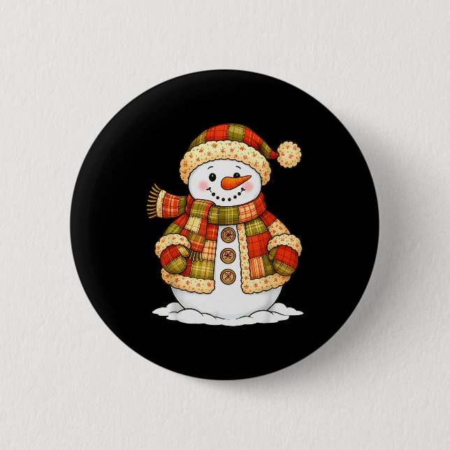 Patchwork Snowman Retro Funny Snowman Holiday Chri Knapp (Framsida)