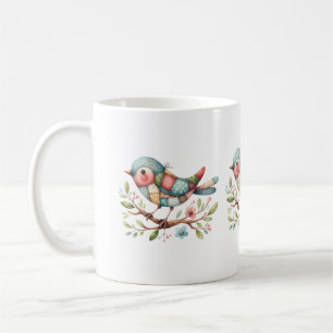 Patchwork Songbird on Blooming Gren Kaffemugg