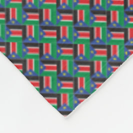 Patchwork South Sudan Flagga Mönster Fleecefilt