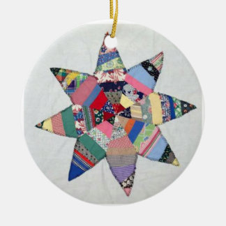 Patchwork star quilt helgdag ornament