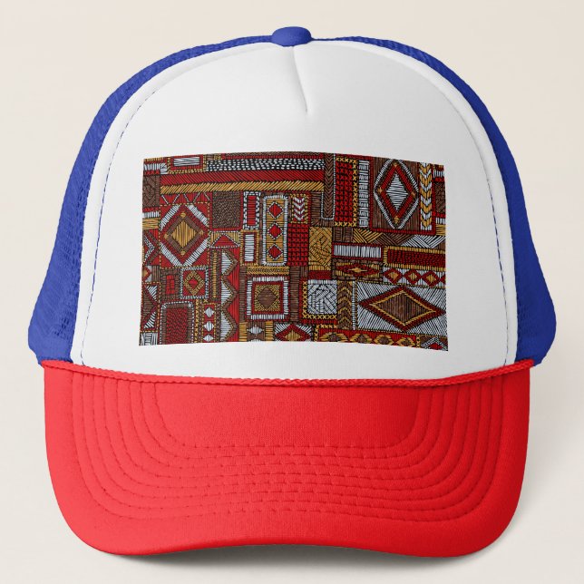 Patchwork Stil Embroied Ethnic Print Keps (Framsida)