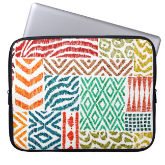 Patchwork Struktur: Hand-Drawn Animal Print Laptop Fodral