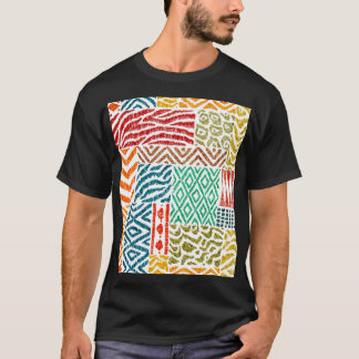 Patchwork Struktur: Hand-Drawn Animal Print T Shirt