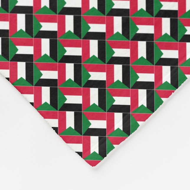 Patchwork Sudan Flagga Mönster Fleecefilt (Hörn)